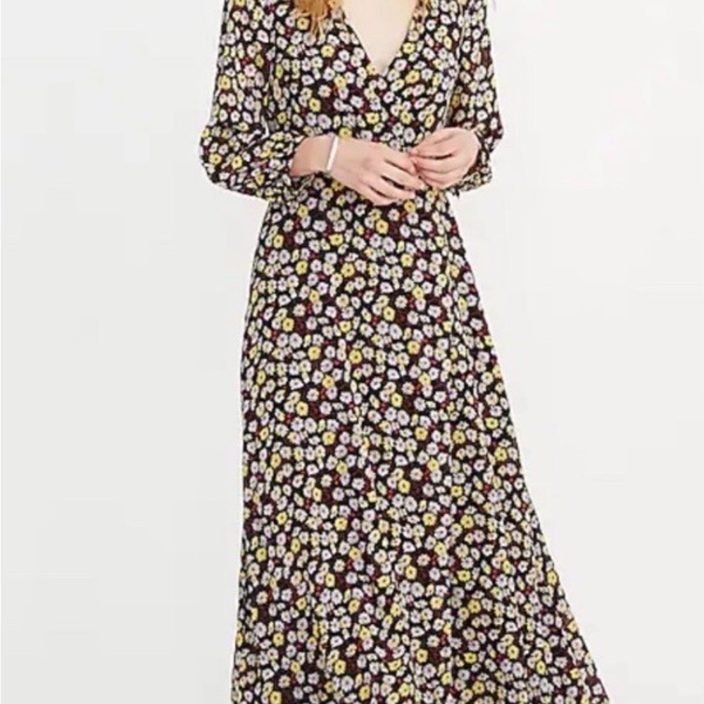 Madewell Black Maxi Dress with Yellow & White on Daisies